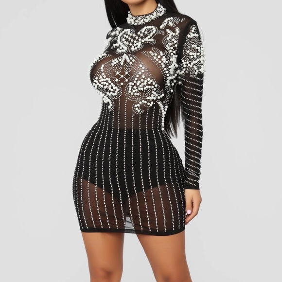 Fashion Nova Burnin’ Love Pearl Dress - Picture 3 of 5